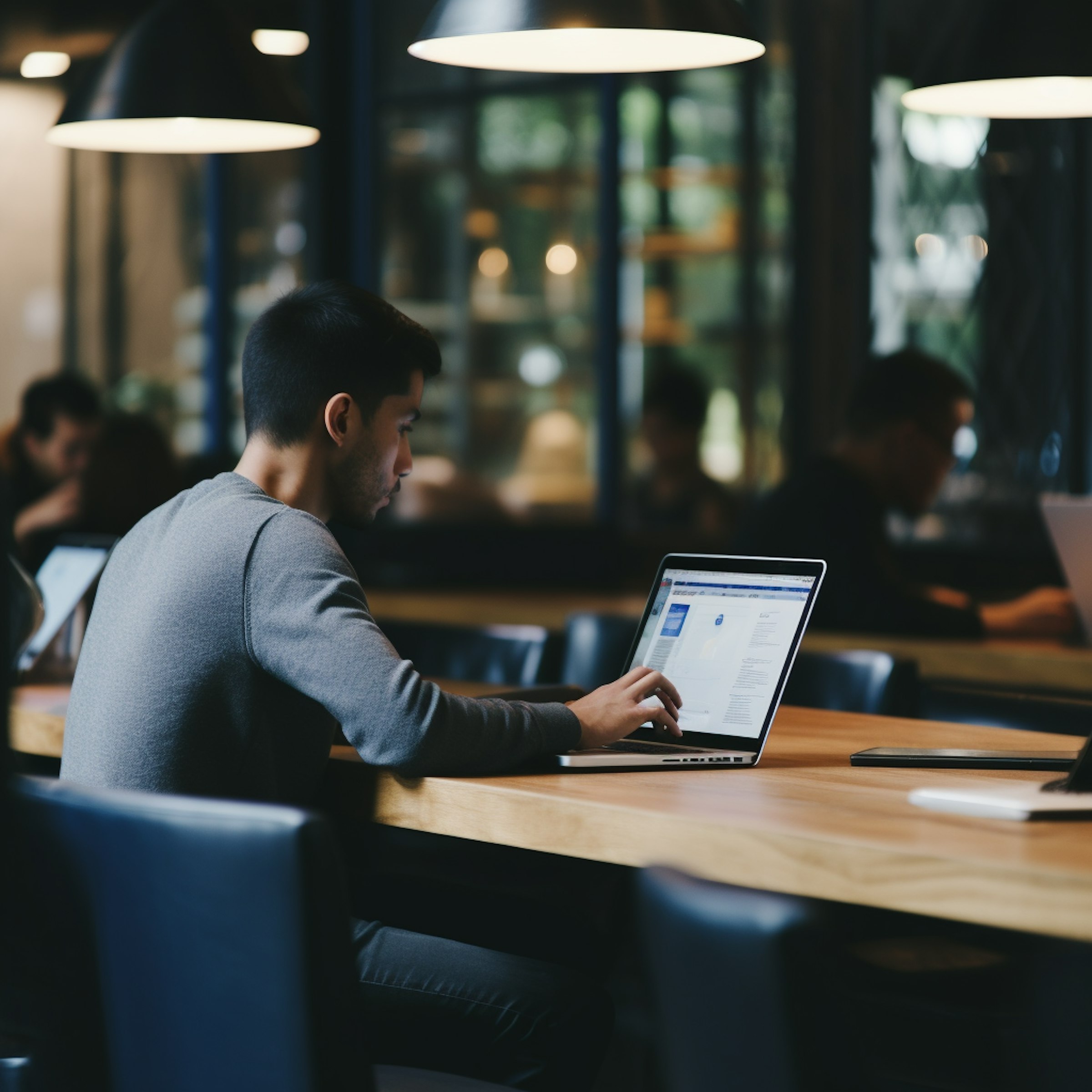 Marketing professional working in a café